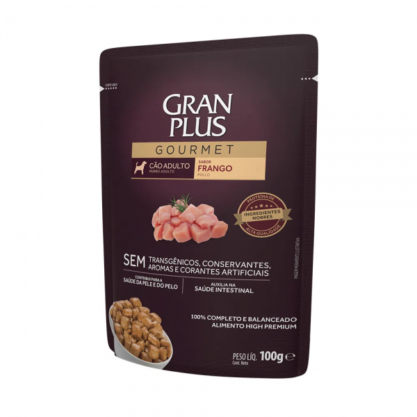 Ração Úmida GranPlus Gourmet Cães Adultos Frango 100 g