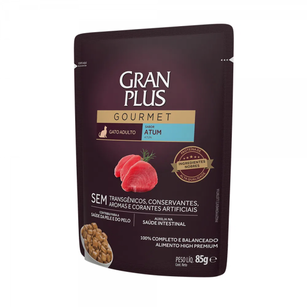 Ração Úmida GranPlus Gourmet Gatos Adultos Atum 85 g