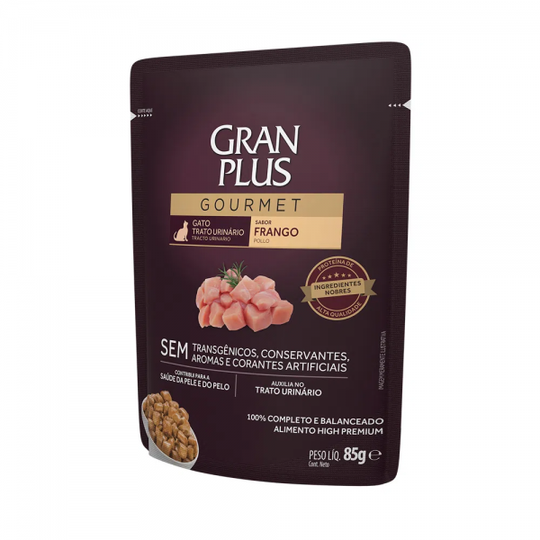 Ração Úmida GranPlus Gourmet Gatos Trato Urinário Frango 85 g