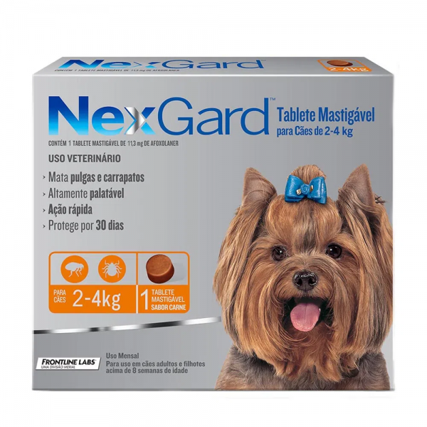 Nexgard Antipulgas e Carrapatos para Cachorros de 2 a 4kg 1 tablete