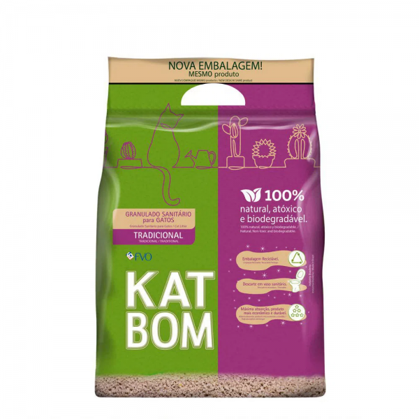 Areia para Gato Katbom Natural Granulado Higiênico 3 kg