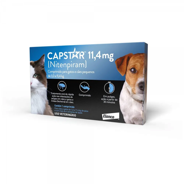 Capstar 11,4 mg: para cães e gatos de até 11,4 kg 1 comprimido