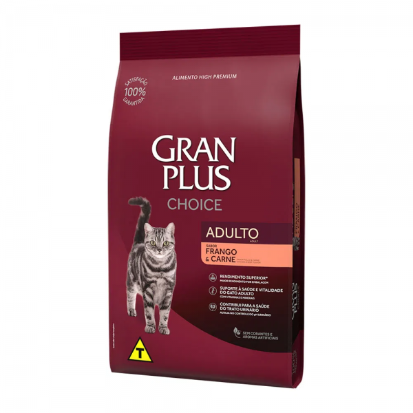 Ração GranPlus Choice Gatos Adultos Frango e Carne 10,1 kg