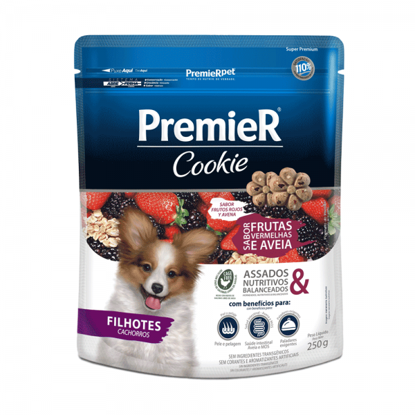 Cookie Premier Cães Filhotes Frutas Vermelhas e Aveia 250 g