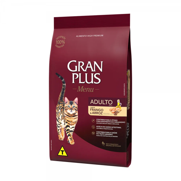 Ração GranPlus Menu Gatos Adultos Frango e Arroz 10,1 kg