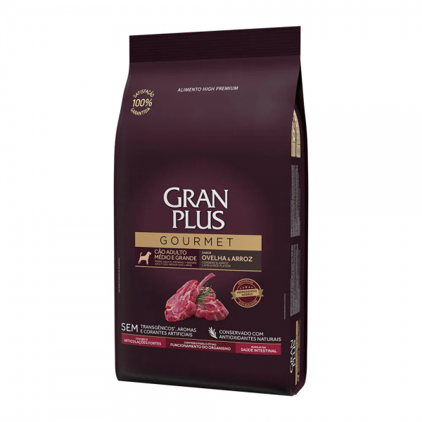 Ração GranPlus Gourmet Cães Adultos Médio e Grande Ovelha e Arroz 3kg