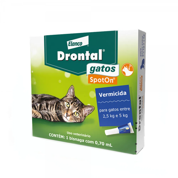 Vermífugo para Gatos Drontal Spot On 2,5kg a 5kg 1 bisnaga