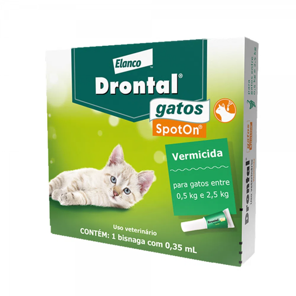 Vermífugo para Gatos Drontal Spot On 0,5kg a 2,5kg 1 bisnaga