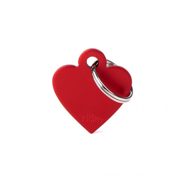 Medalha de identificação coleção Basic Coração Pequeno Alumínio Vermelho