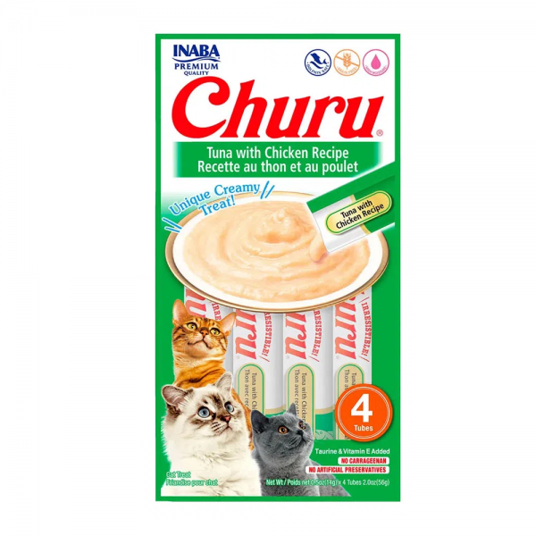 Petisco Churu Atum e Galinha para Gatos 56 g