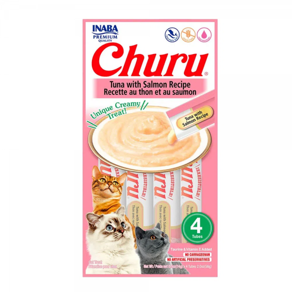 Petisco Churu Atum e Salmão para Gatos 56 g