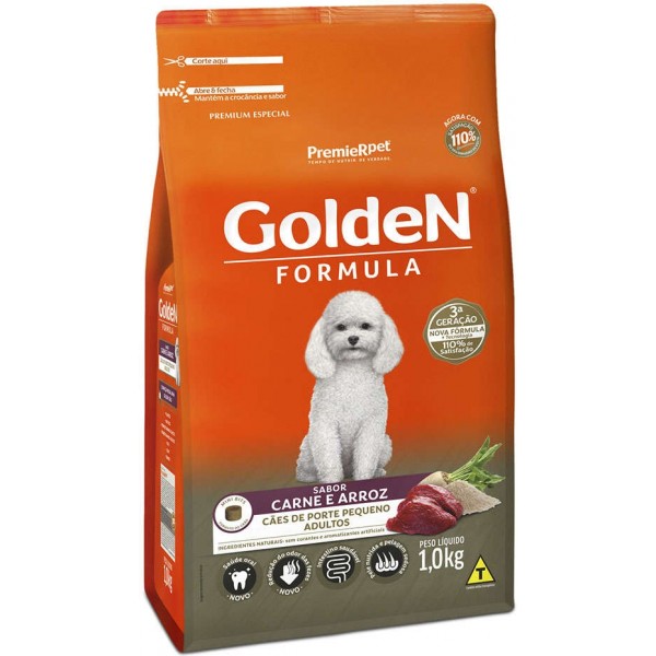 Ração Golden Formula Cães Adultos Raças Pequenas Carne e Arroz Mini Bits 1 kg