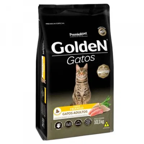 Ração Golden Gatos Adultos Sabor Frango 10,1kg