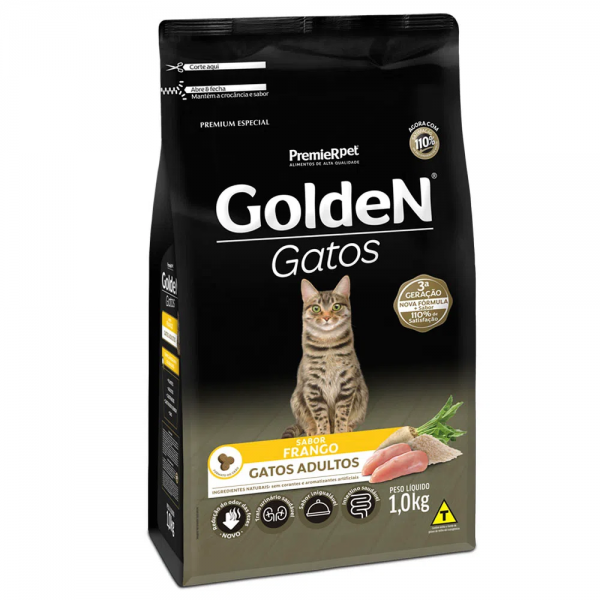 Ração Golden Gatos Adultos Sabor Frango 1kg
