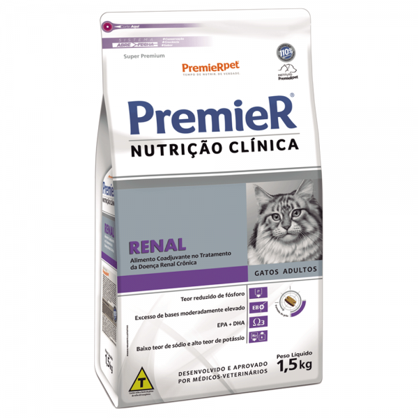 Ração Premier Nutrição Clínica Renal Gatos Adultos 1,5 kg