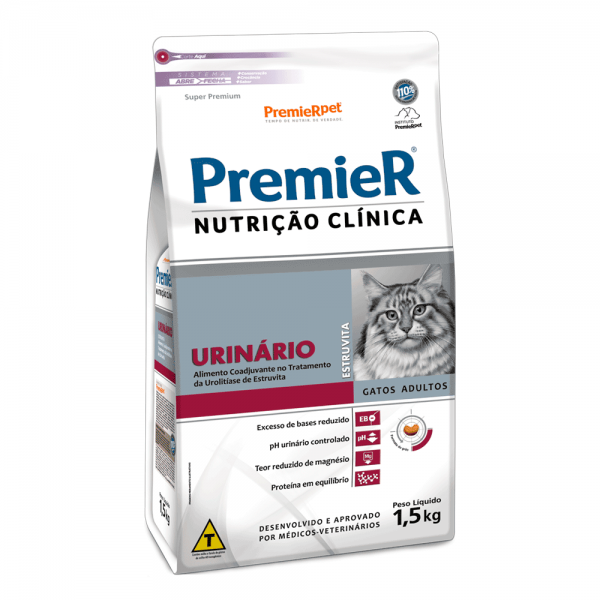 Ração Premier Nutrição Clínica Urinário Gatos Adultos 1,5 kg