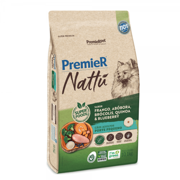 Ração Premier Nattu Cães Adultos Abóbora Pequeno Porte 10,1 kg