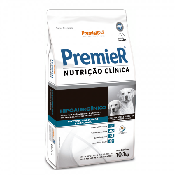 Ração Premier Nutrição Clínica Hipoalergênico Cães Médio e Grande Porte 10,1 kg