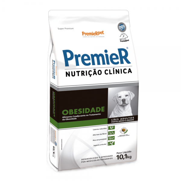 Ração Premier Nutrição Clínica Obesidade Cães Adultos Médio e Grande Porte 10,1 kg