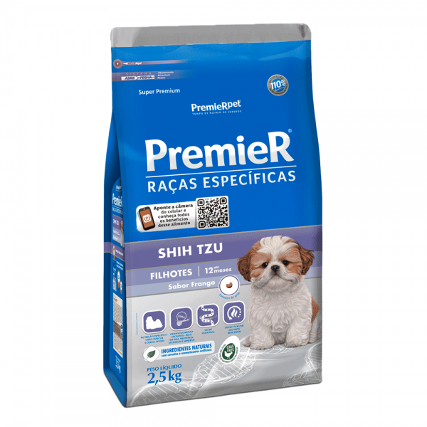 Ração Premier Shih Tzu Filhotes Frango Raças Específicas 2,5 kg