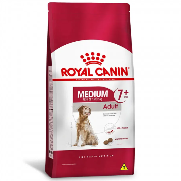 Ração Royal Canin Medium Adult 7+ Cães Adultos 15kg