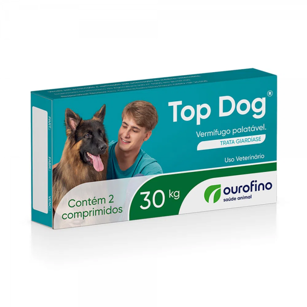 Vermífugo Top Dog Cães 30kg 2 comprimidos