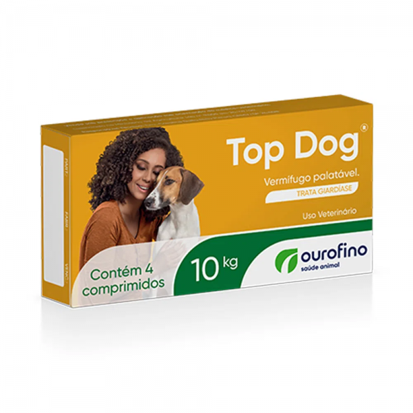 Vermífugo Top Dog Cães 10kg 4 comprimidos