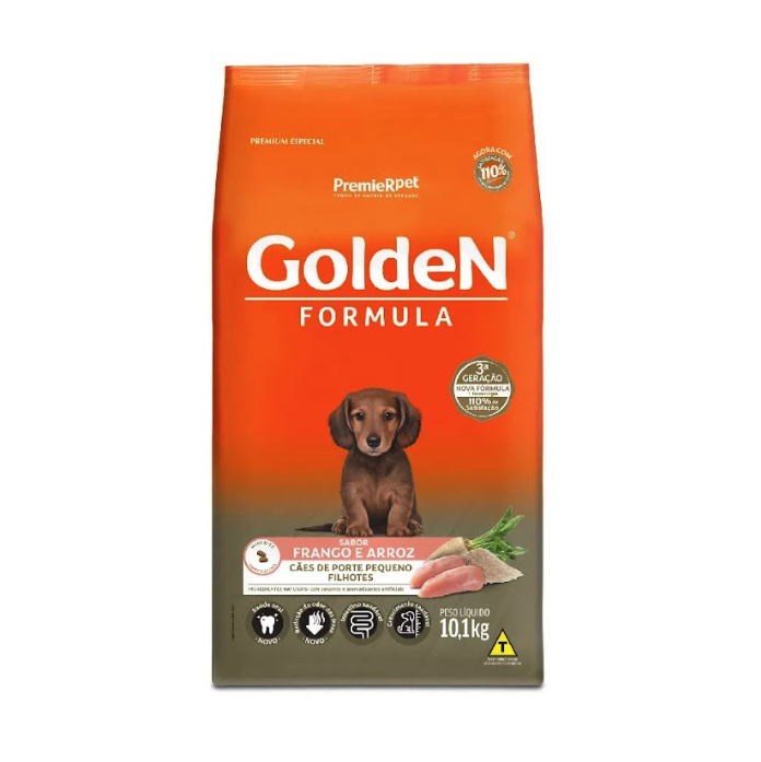 Ração Golden Fórmula Cães Filhotes Raças Pequenas Frango e Arroz 10,1 kg