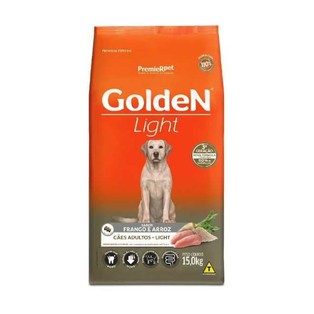 Ração Golden Fórmula Light Cães Adultos Frango e Arroz 15 kg