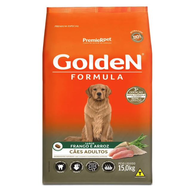 Ração Golden Fórmula para Cães Adultos Frango e Arroz 15kg