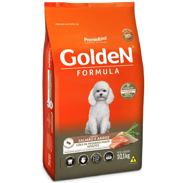 Ração Golden Fórmula para Cães Adultos Raças Pequenas Salmão e Arroz 10,1 kg