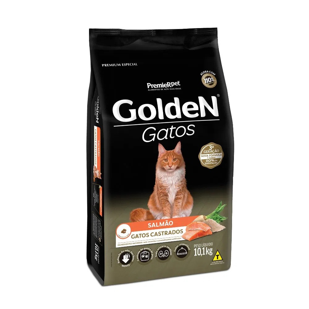 Ração Golden Gatos Castrados Salmão 10 kg