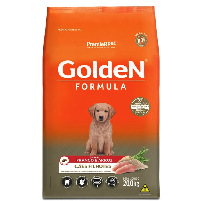 Ração Golden Fórmula Cães Filhotes Frango e Arroz 20 kg