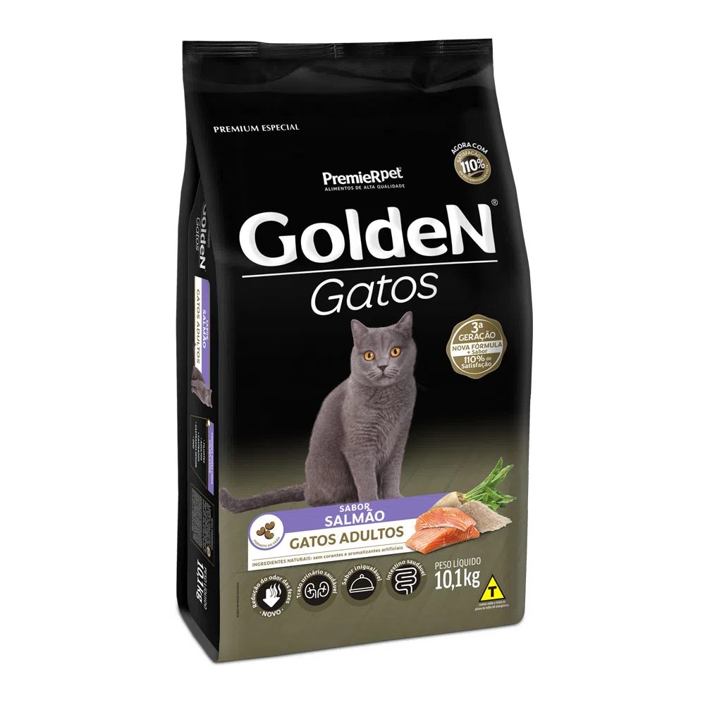 Ração Golden Gatos Adultos Salmão 10,1kg