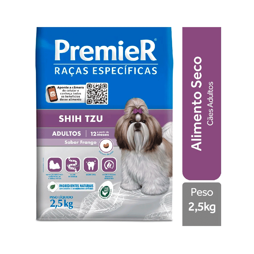 Ração Premier Shih Tzu Adultos Frango Raças Específicas 2,5 kg