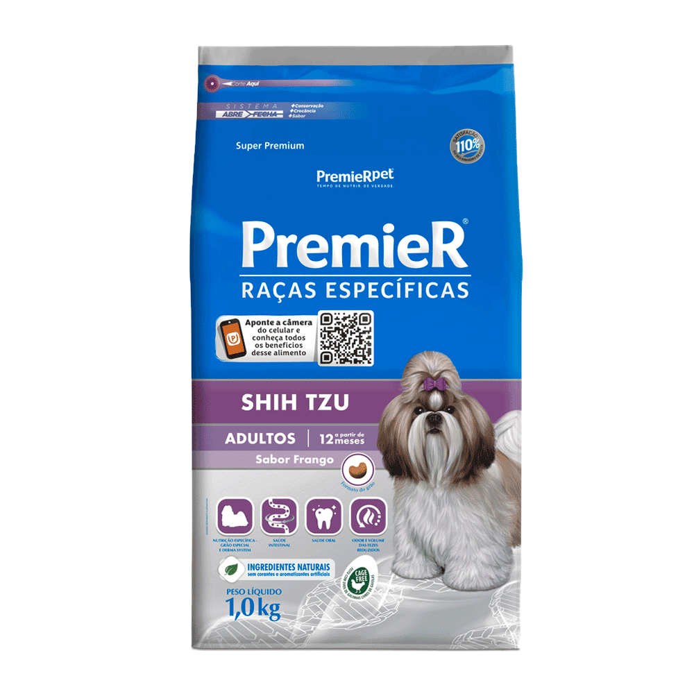 Ração Premier Shih Tzu Adultos Frango Raças Específicas 1 kg