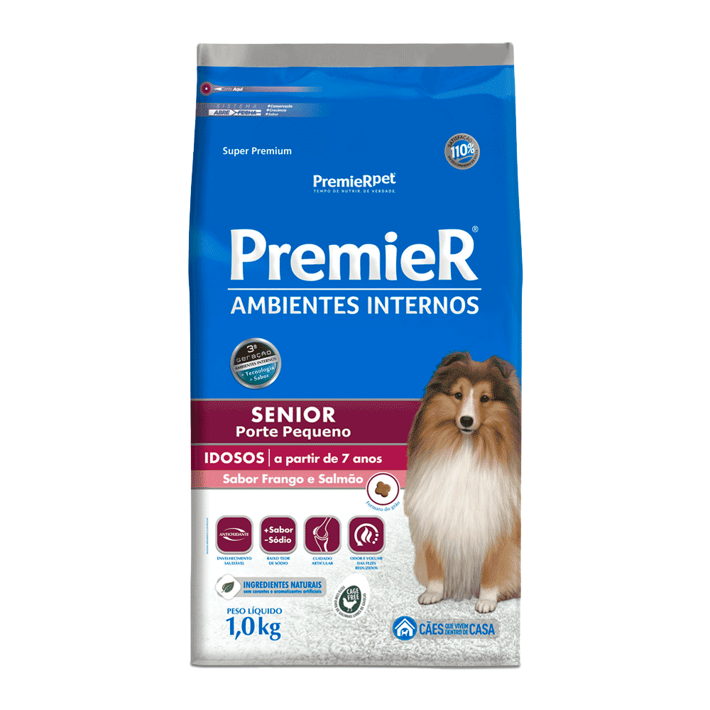 Ração Premier Ambientes Internos Raças Pequenas Sênior 1 kg