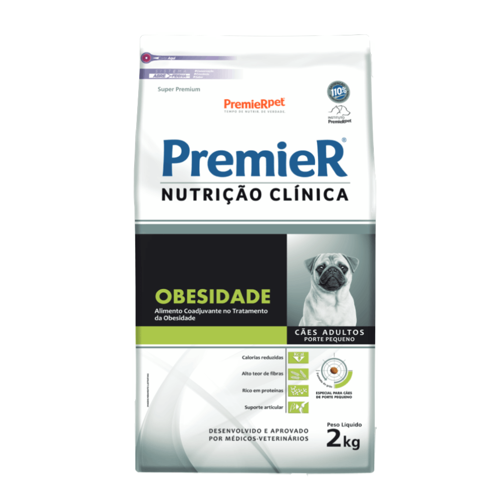 Ração Premier Nutrição Clínica Obesidade Cães Adultos Pequeno Porte 2 kg