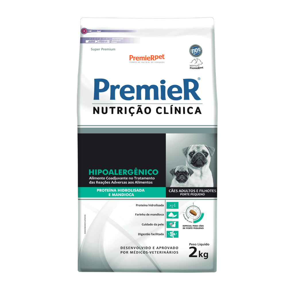 Ração Premier Nutrição Clínica Cães Hipoalergênico Raças Pequenas 2 kg