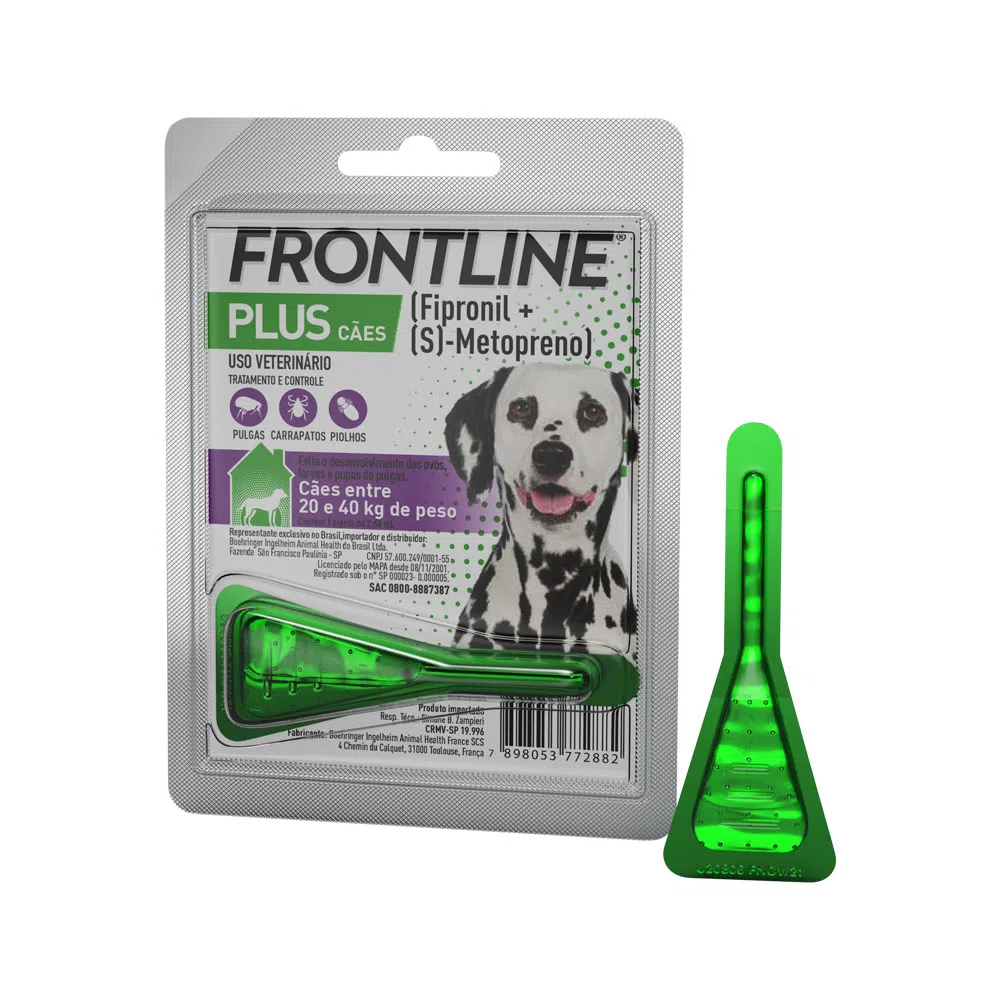 Antipulgas e Carrapatos Frontline Plus Cães entre 20 e 40 kg 2,68 ml