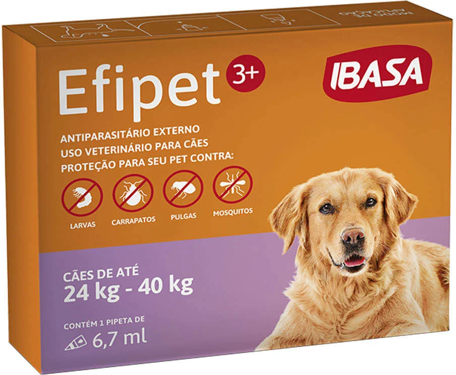 Antiparasitário Externo Ibasa Efipet para Cães de 24 à 40 Kg