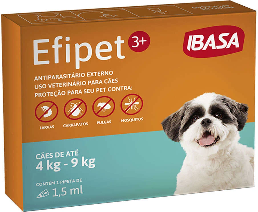 Antiparasitário Externo Ibasa Efipet para Cães de 4 à 9 Kg