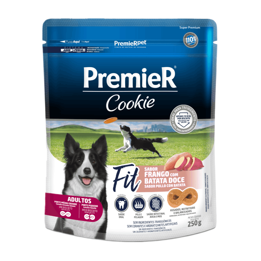 Cookie Premier Fit Cães Adultos Frango com Batata Doce 250 g