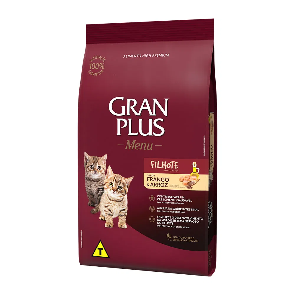 Ração GranPlus Menu Gatos Filhotes Frango e Arroz 1kg