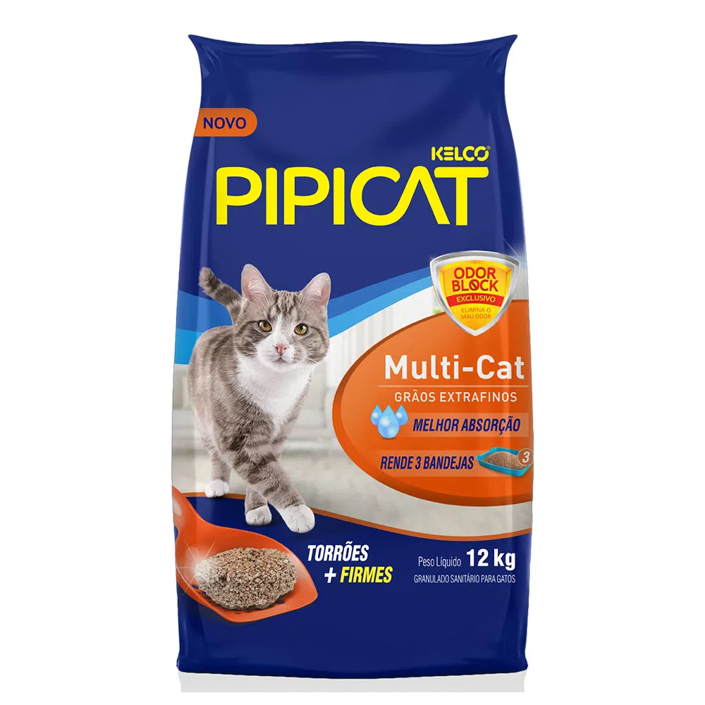 Areia Pipicat Multi-Cat para Gatos 12 kg