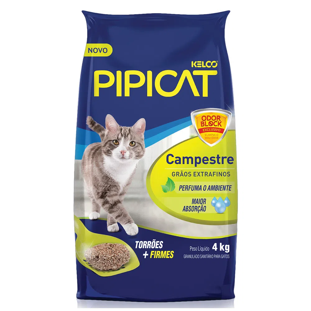 Areia Pipicat Perfumada Campestre para Gatos 4 kg