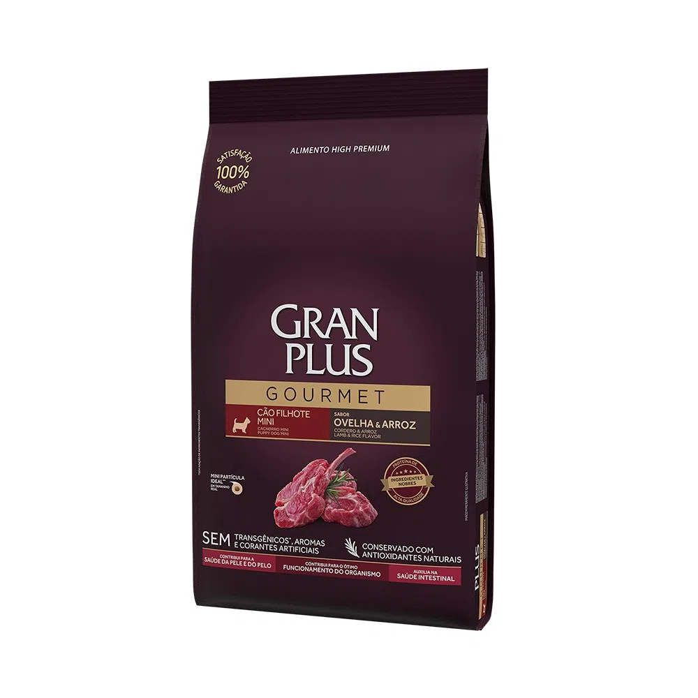 Ração GranPlus Gourmet Cães Filhotes Mini Ovelha e Arroz 10,1 kg