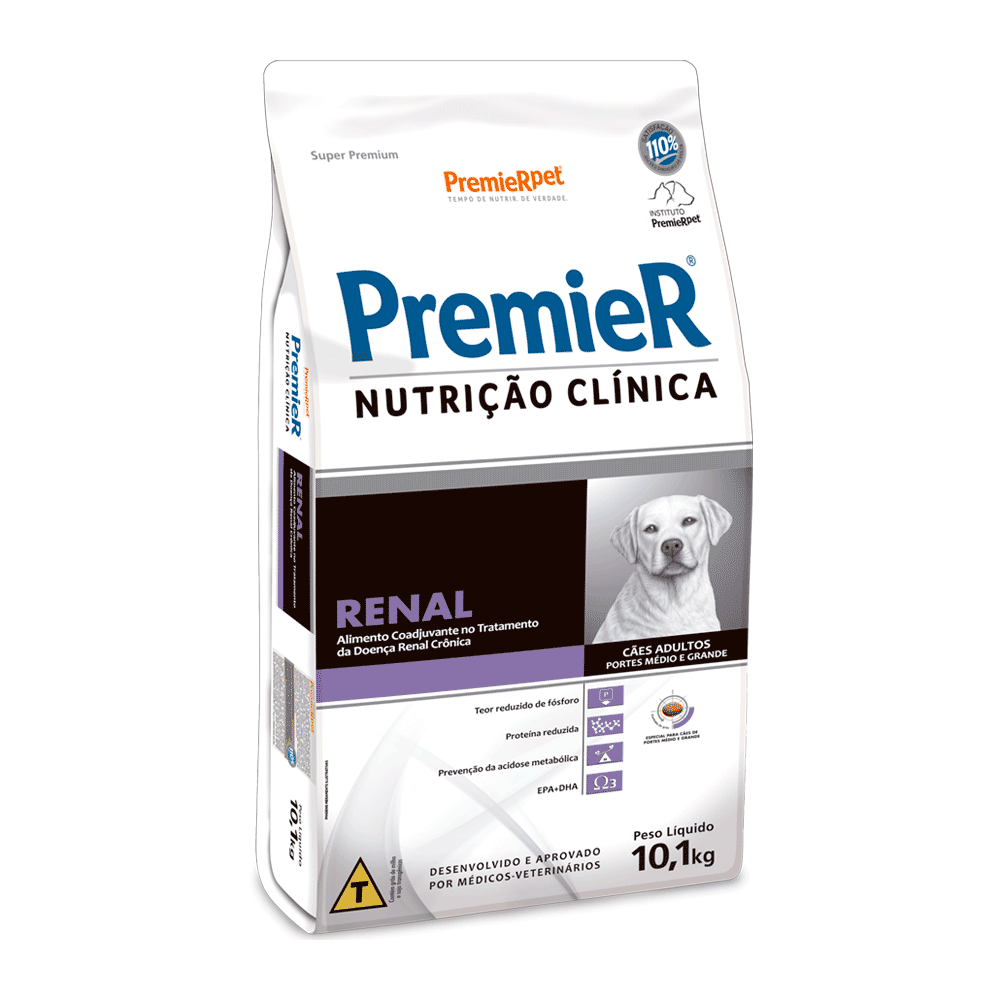 Ração Premier Cães Adultos Nutrição Clínica Renal Porte Médio e Grande 10,1 kg