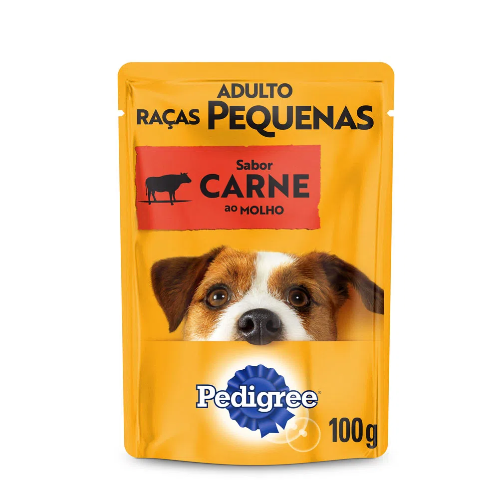 Ração Úmida Pedigree Sachê Cães Adultos Raças Pequenas Carne ao Molho 100 g