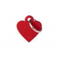 Medalha de identificação coleção Basic Coração Pequeno Alumínio Vermelho